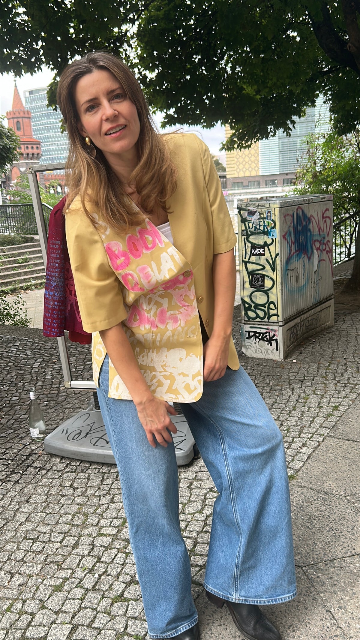 Vintage Sand Short-Sleeve Blazer